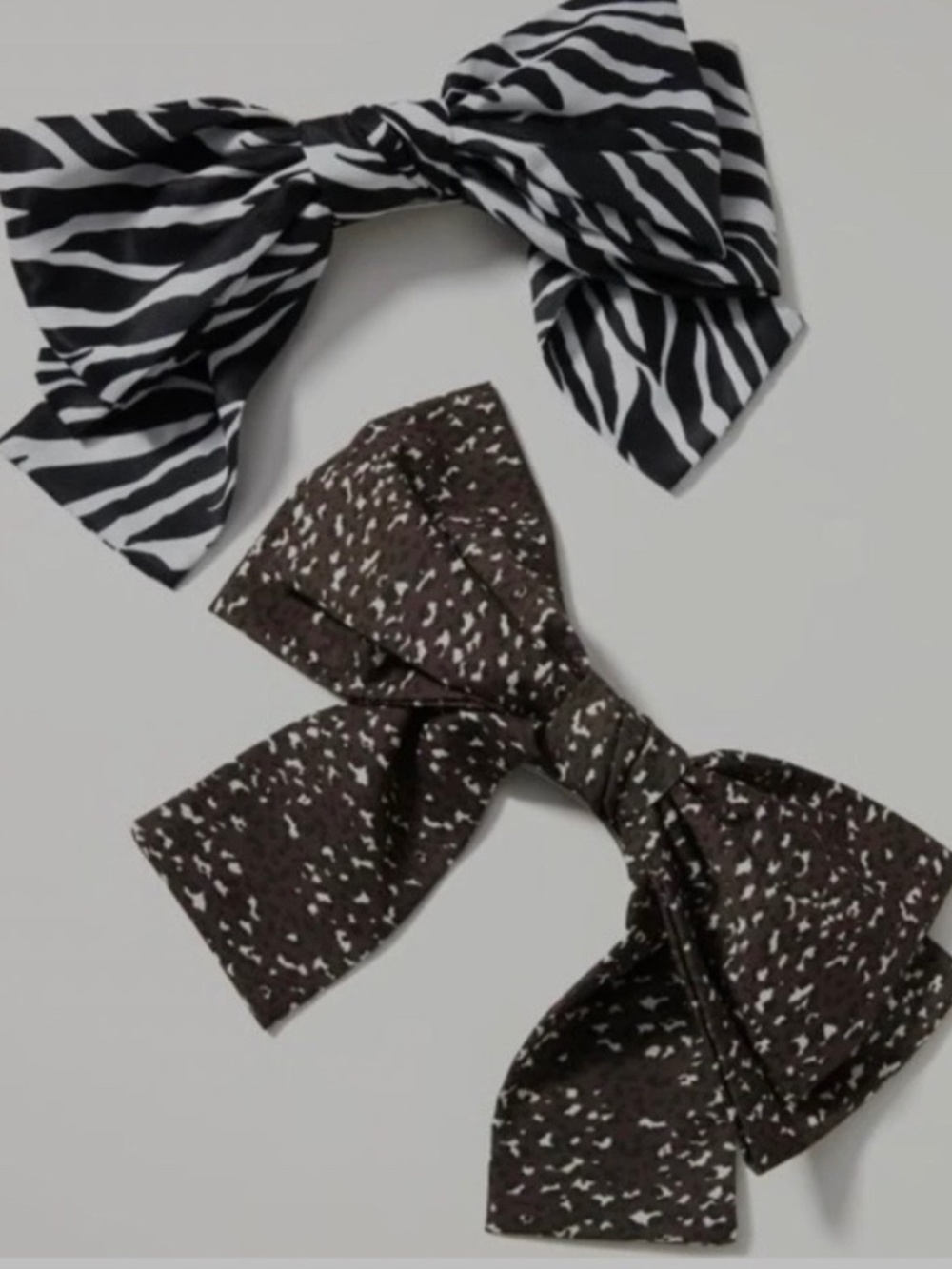 XL Oversized Hair Bow Set of 2 Coquette Zebra Leopard Anthropologie NWT